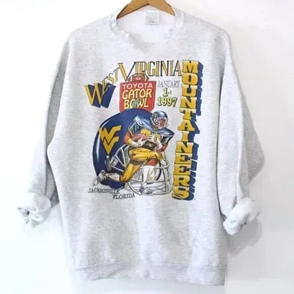 West Virginia Mountaineers Football Sweatshirt, West Virginia University Sweater - Picture 1 of 6
